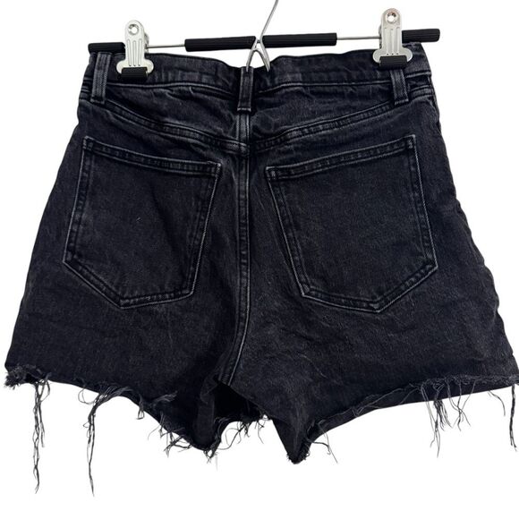 Abercrombie & Fitch Women's 25/0 High Rise 4" Shorts Black Denim - Picture 4 of 10